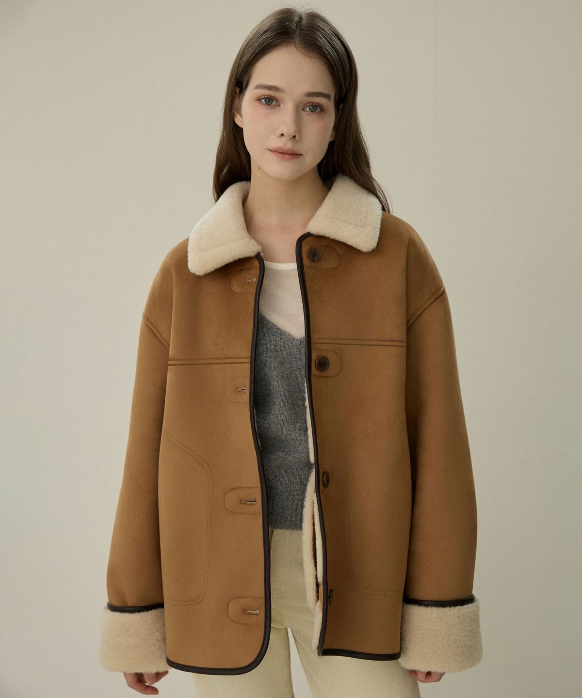 엘리오티(ELLIOTI) Soutien collar mustang half coat_3Color