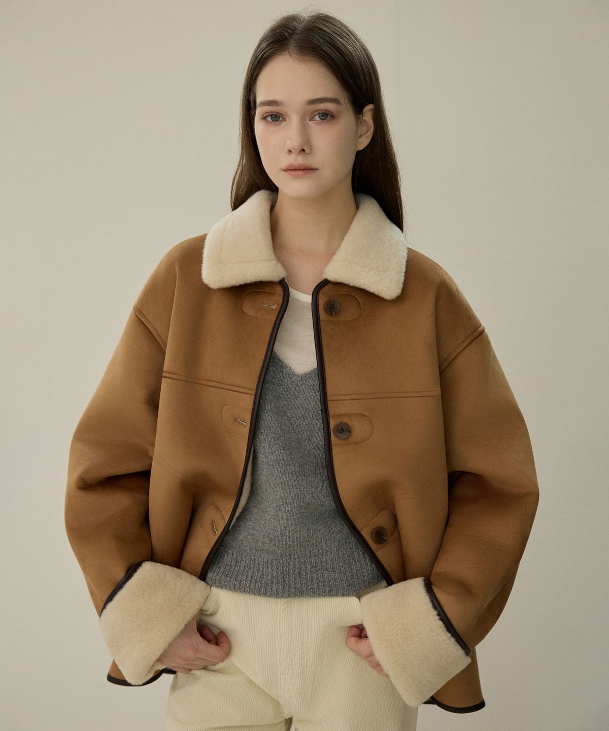 엘리오티(ELLIOTI) Soutien collar mustang half coat_3Color
