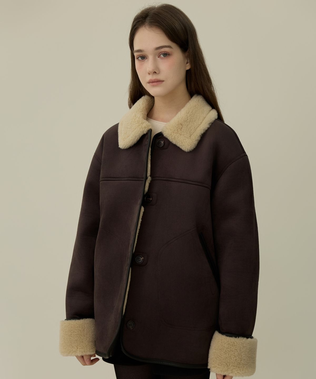 엘리오티(ELLIOTI) Soutien collar mustang half coat_3Color