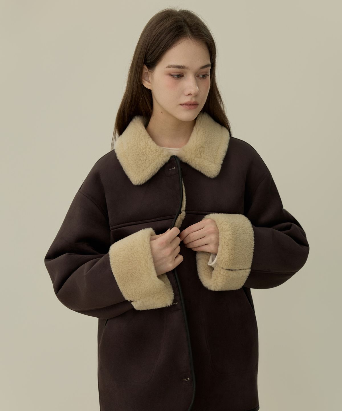 엘리오티(ELLIOTI) Soutien collar mustang half coat_3Color