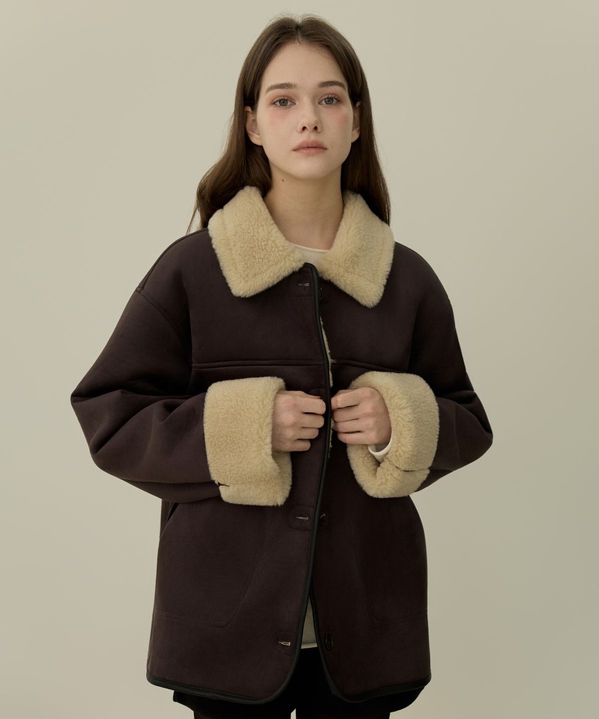 엘리오티(ELLIOTI) Soutien collar mustang half coat_3Color