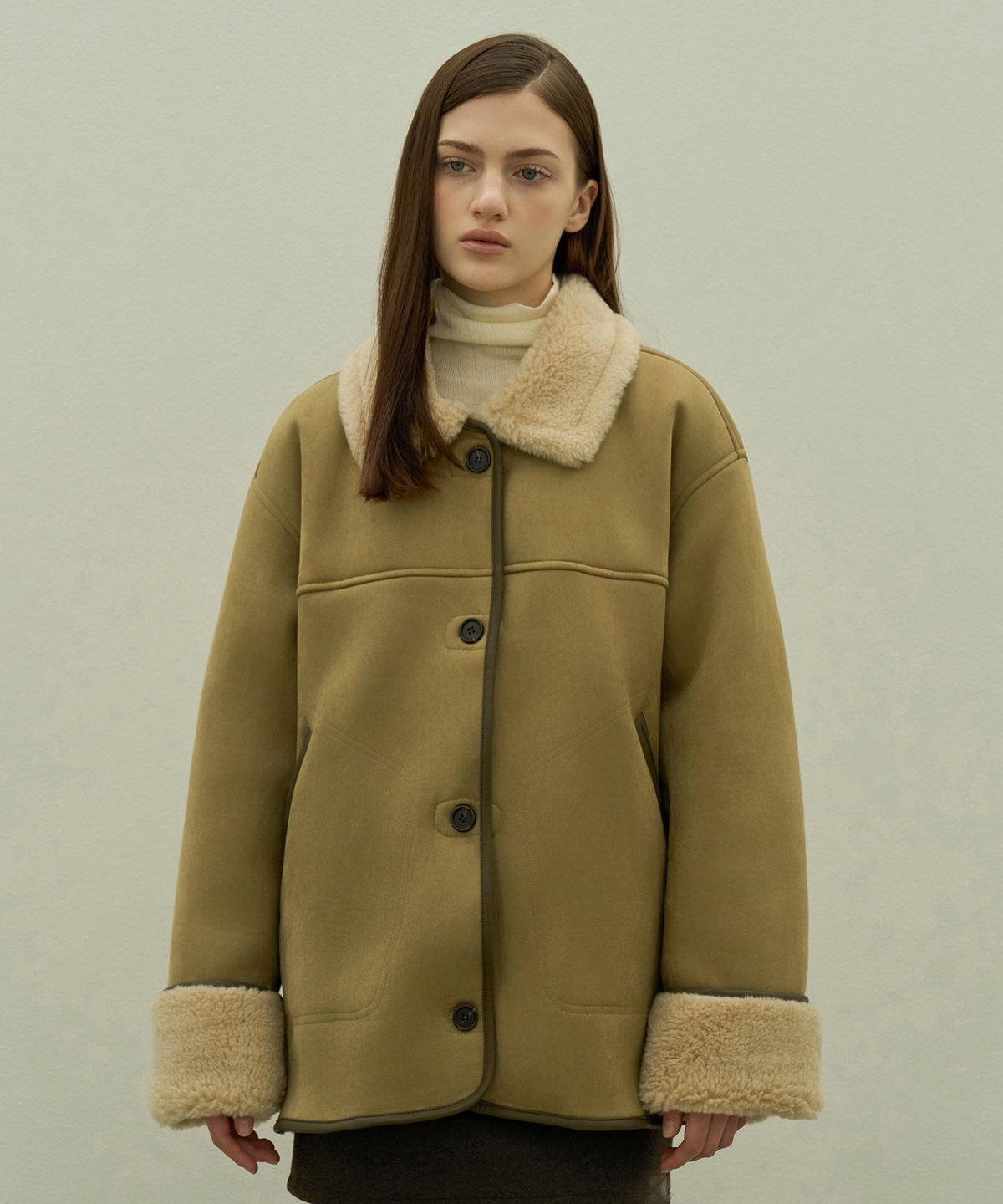 엘리오티(ELLIOTI) Soutien collar mustang half coat_3Color