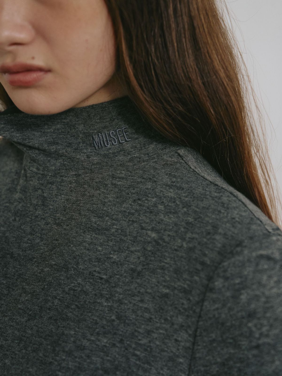뮤제(MUSEE) SIENNA Wool-Blend Turtleneck Top_Gray