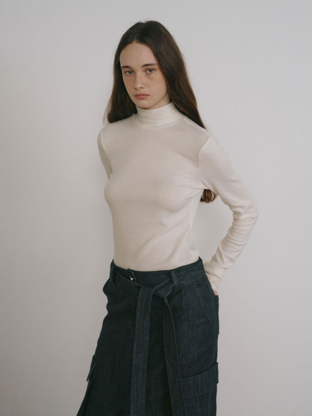 뮤제(MUSEE) SIENNA Wool-Blend Turtleneck Top_Ivory
