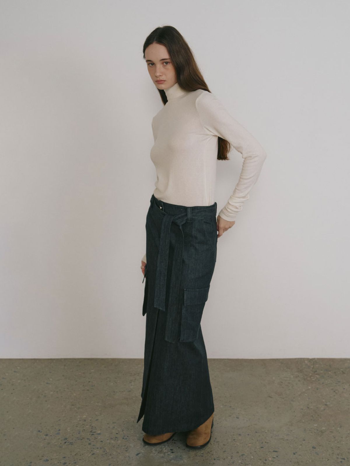 뮤제(MUSEE) SIENNA Wool-Blend Turtleneck Top_Ivory
