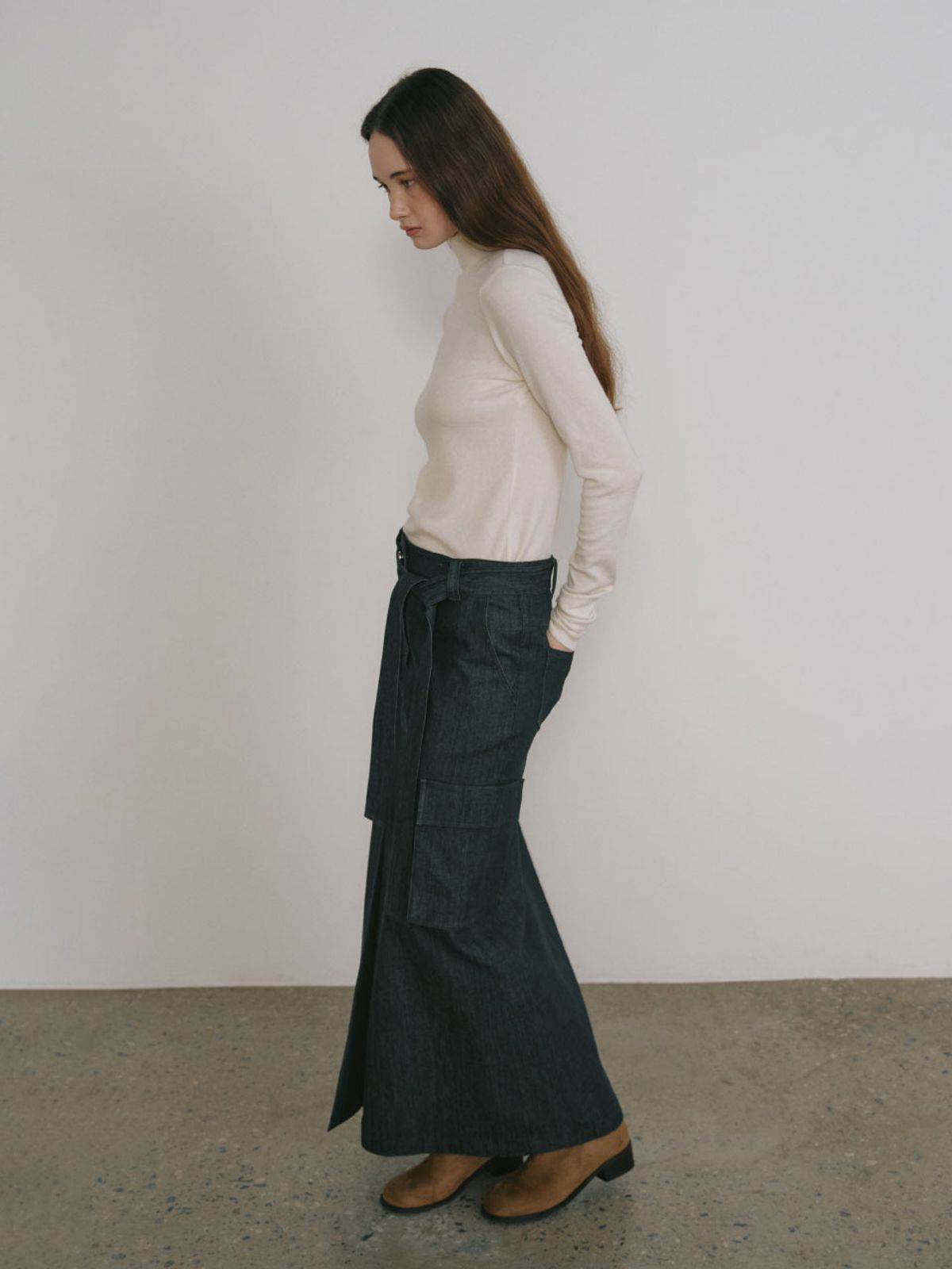 뮤제(MUSEE) SIENNA Wool-Blend Turtleneck Top_Ivory