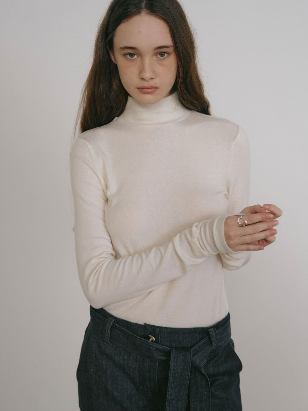 뮤제(MUSEE) SIENNA Wool-Blend Turtleneck Top_Ivory