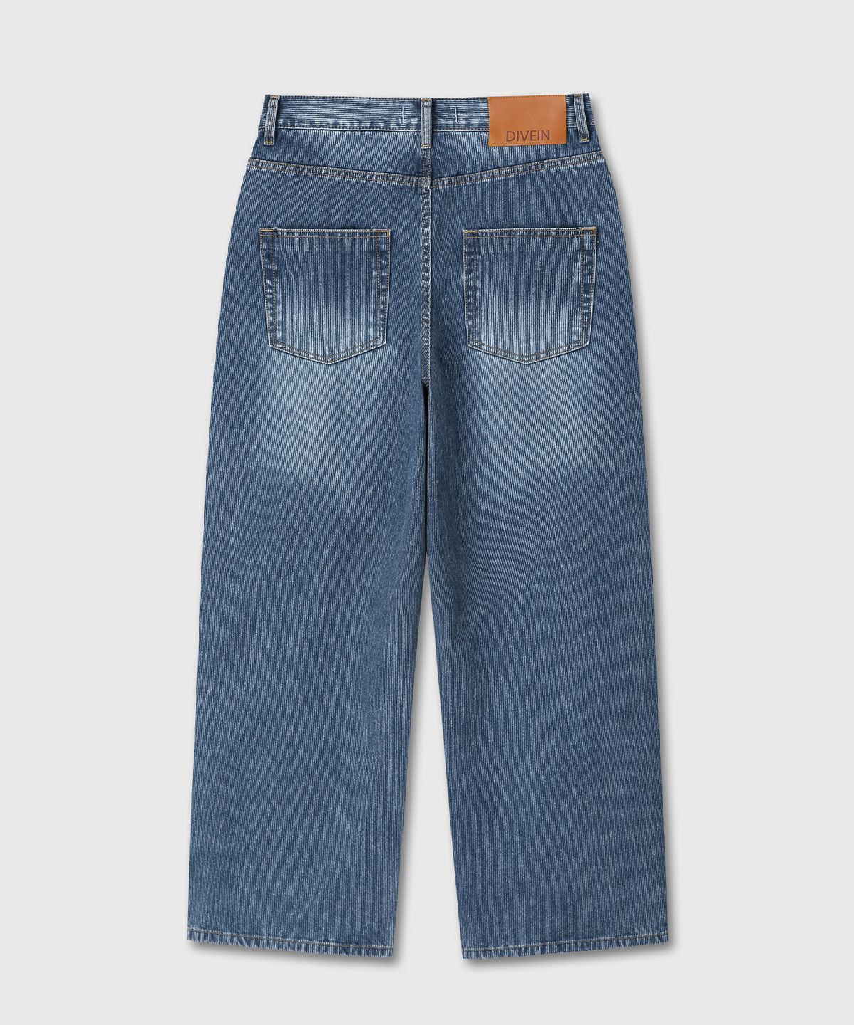 다이브인(DIVEIN) LOOSED WIDE DENIM PANTS (RIBBED BLUE)