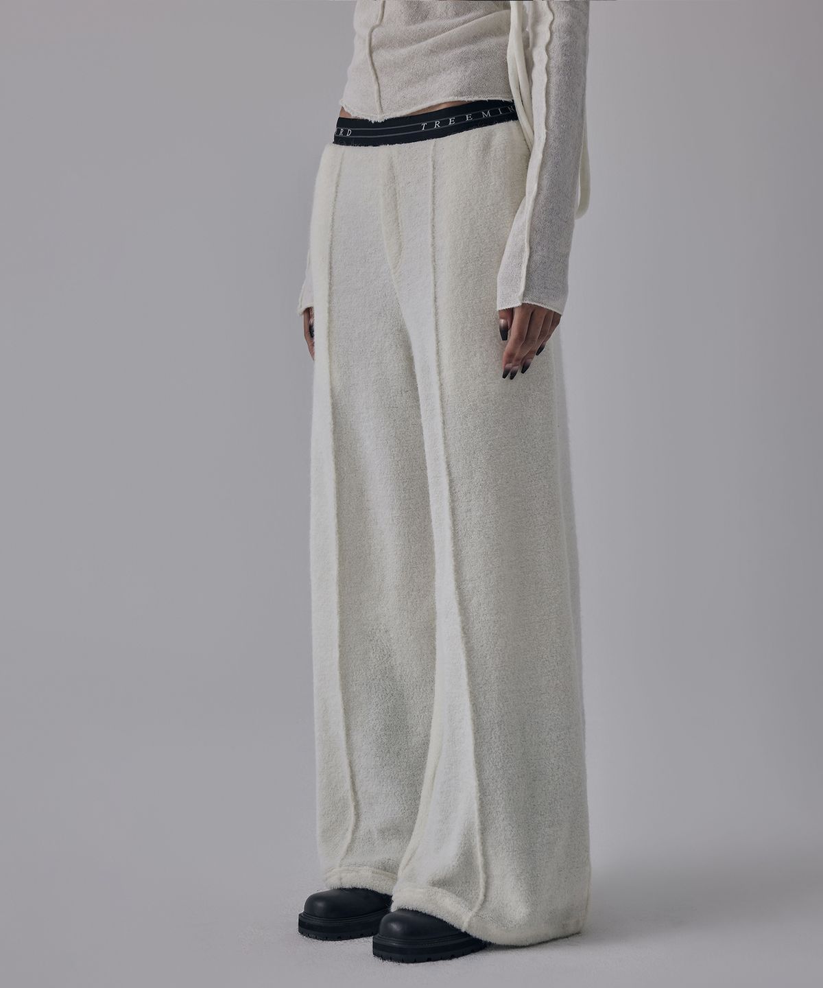 트리밍버드(TREEMINGBIRD) Banding Terry Pants [ Ivory ]