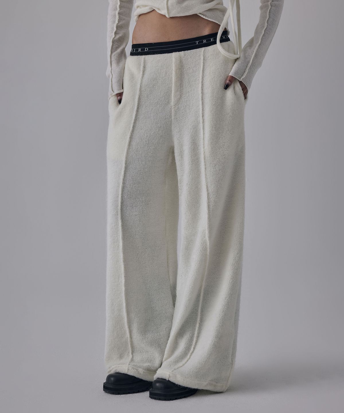 트리밍버드(TREEMINGBIRD) Banding Terry Pants [ Ivory ]