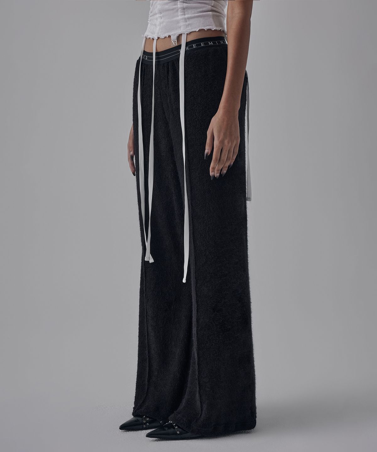트리밍버드(TREEMINGBIRD) Banding Terry Pants [ Black ]
