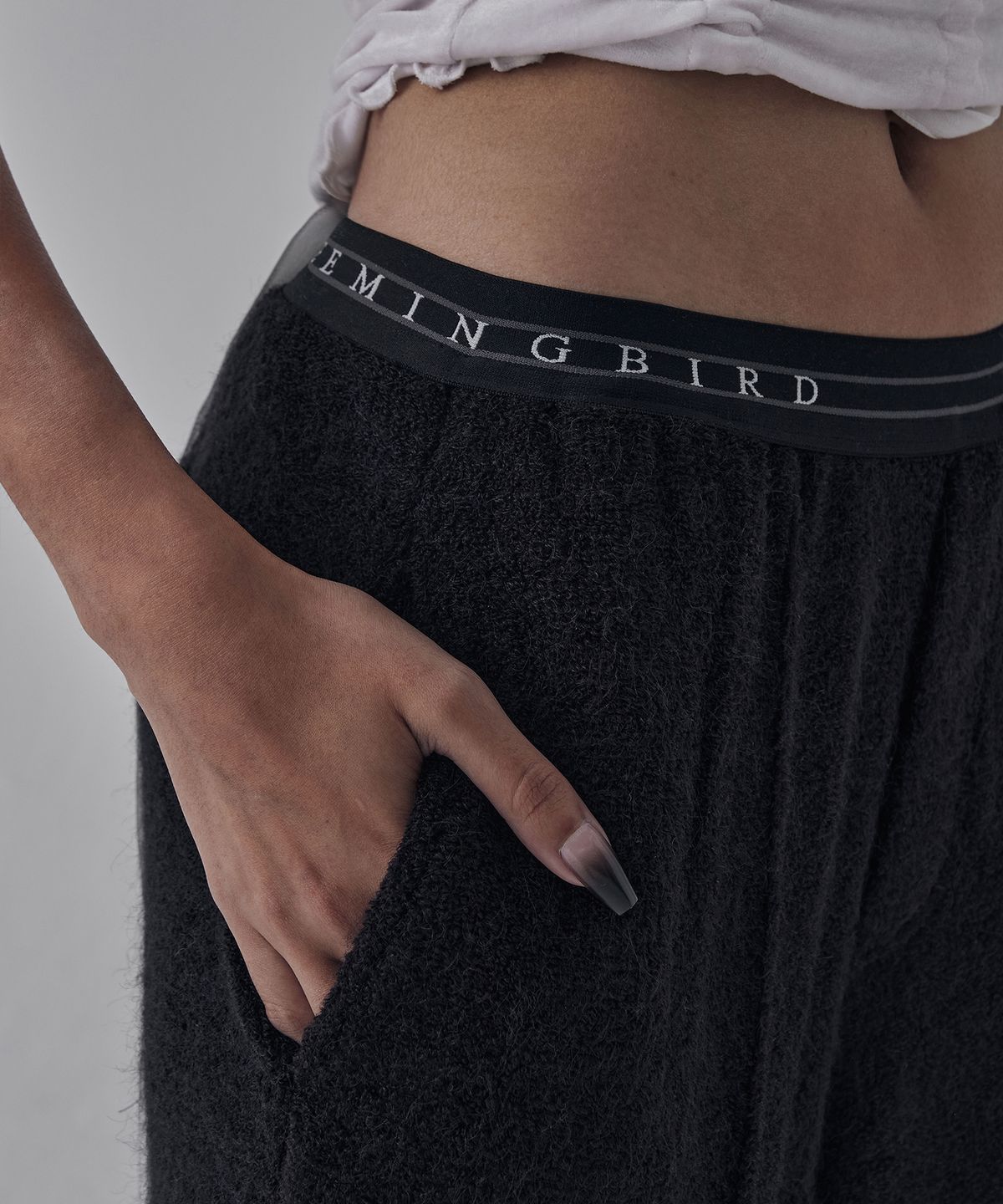 트리밍버드(TREEMINGBIRD) Banding Terry Pants [ Black ]