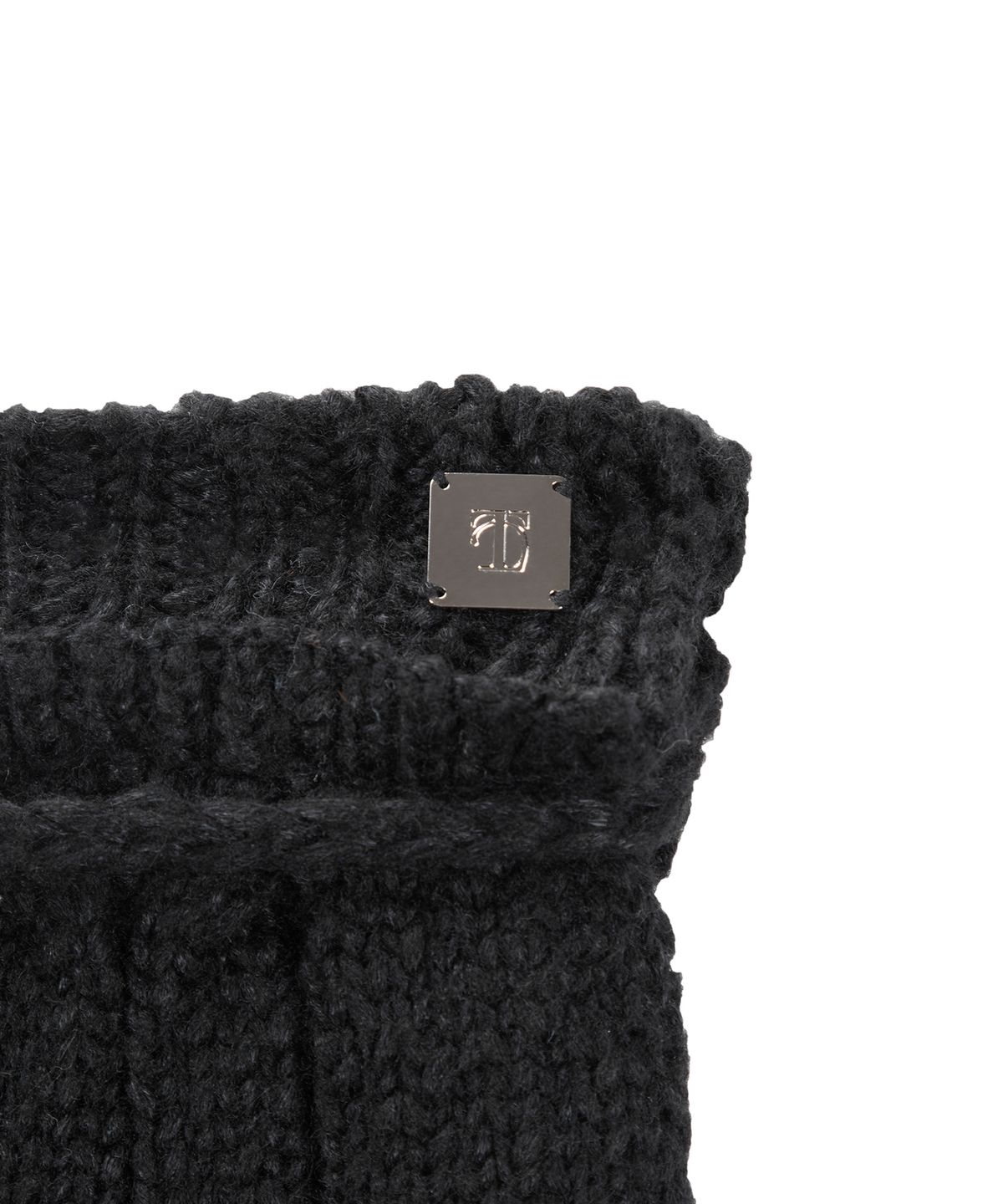 트리밍버드(TREEMINGBIRD) Wool Damage Tassel Knit Set-Up Layered Wrap [ Black ]
