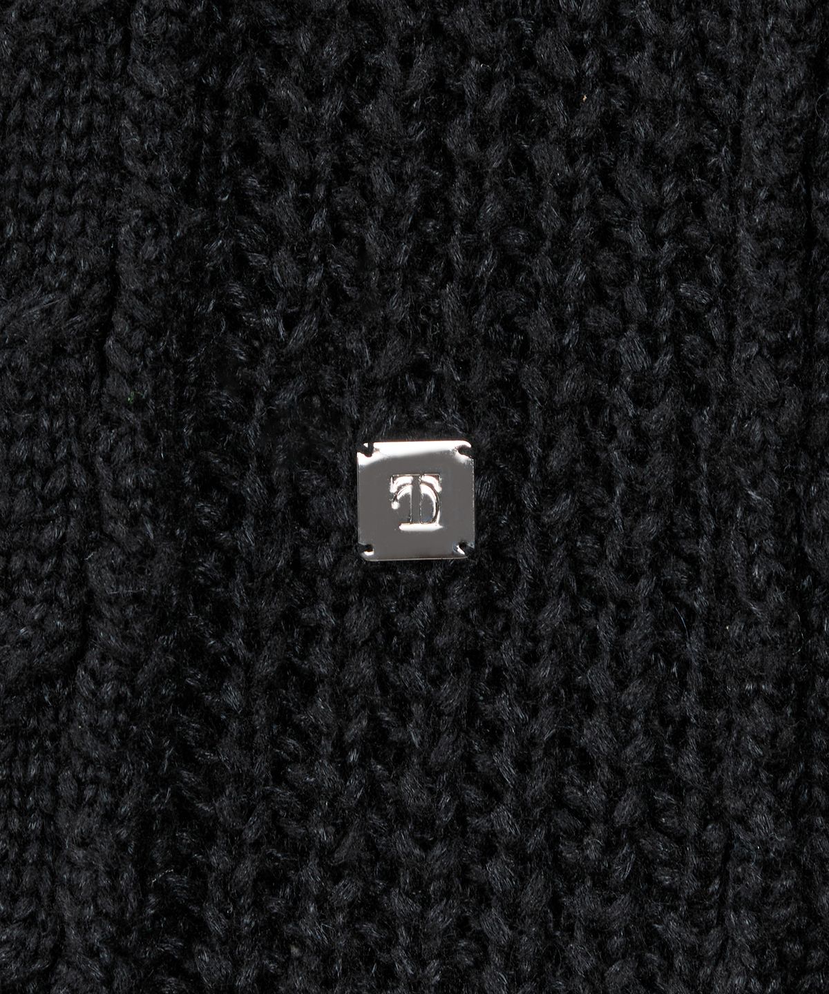 트리밍버드(TREEMINGBIRD) Wool Damage Tassel Knit Set-Up Pullover [ Black ]