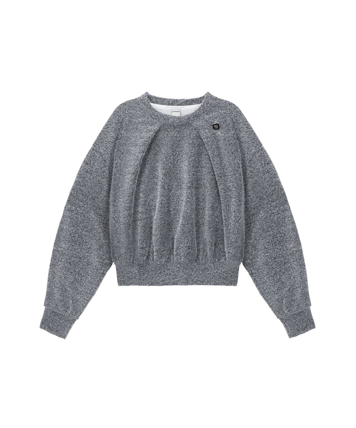 트리밍버드(TREEMINGBIRD) Hairy Pin Tuck Sweat Shirt [ Charcoal ]