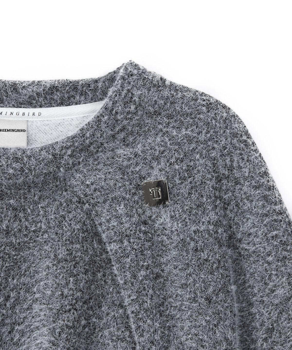 트리밍버드(TREEMINGBIRD) Hairy Pin Tuck Sweat Shirt [ Charcoal ]