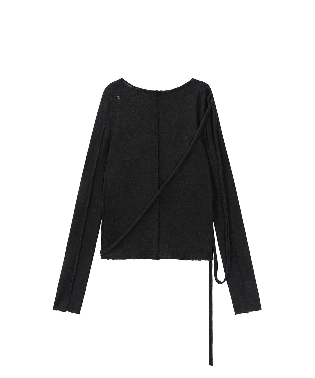 트리밍버드(TREEMINGBIRD) Alpaca String Pin Tuck Knit [ Black ]