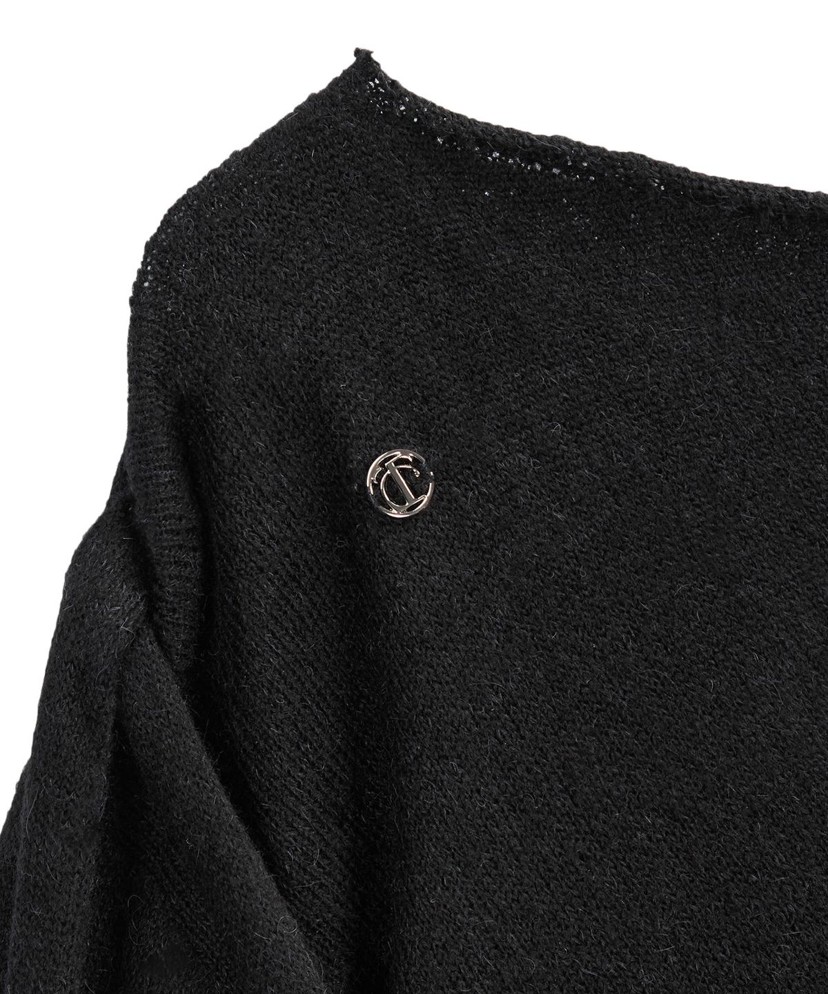 트리밍버드(TREEMINGBIRD) Alpaca String Pin Tuck Knit [ Black ]
