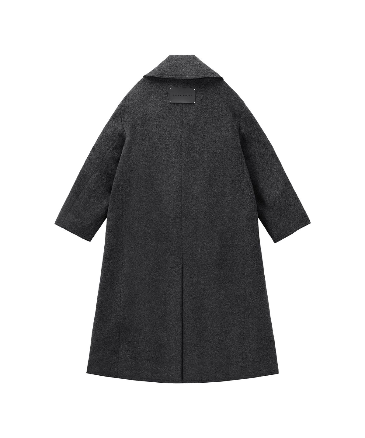트리밍버드(TREEMINGBIRD) High Neck Double Button Wool Long Coat [ Charcoal ]