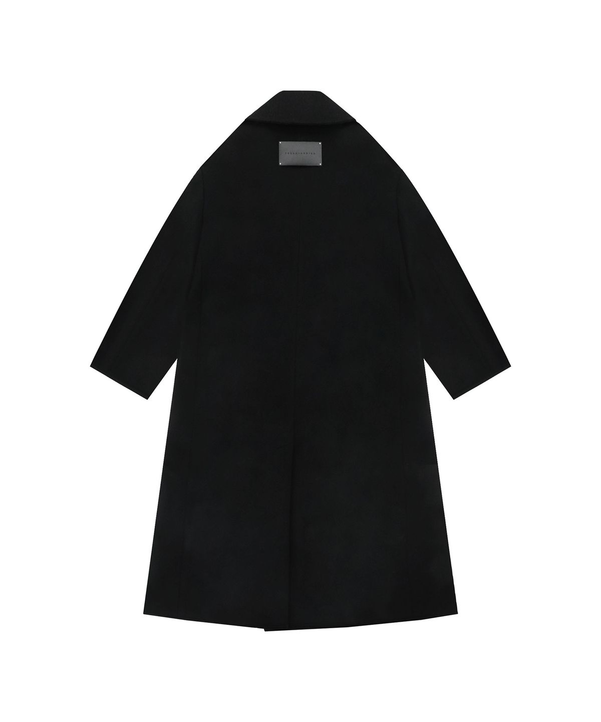트리밍버드(TREEMINGBIRD) High Neck Double Button Wool Long Coat [ Black ]