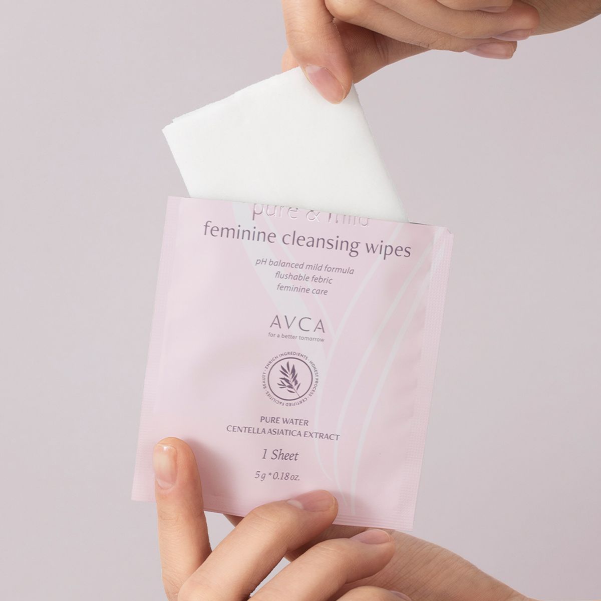아브카(AVCA) 퓨어 앤 마일드 여성 청결 티슈 5g 40개입