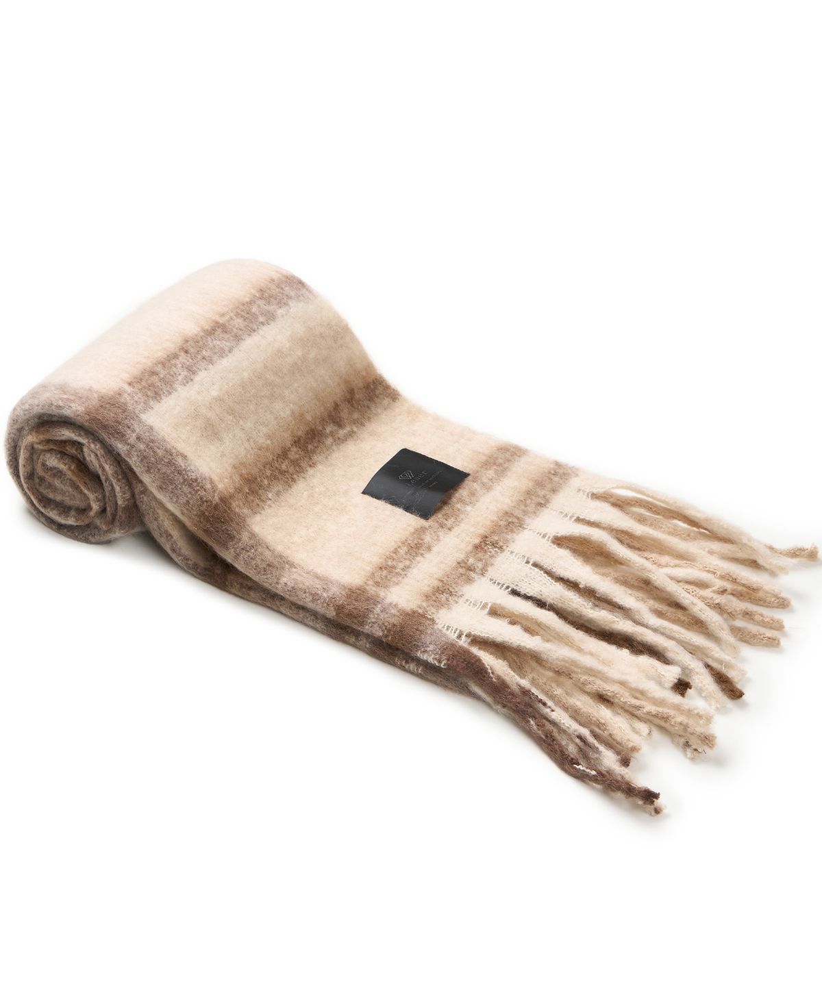 테네르(TENER) Checkered Long muffler-Ivory