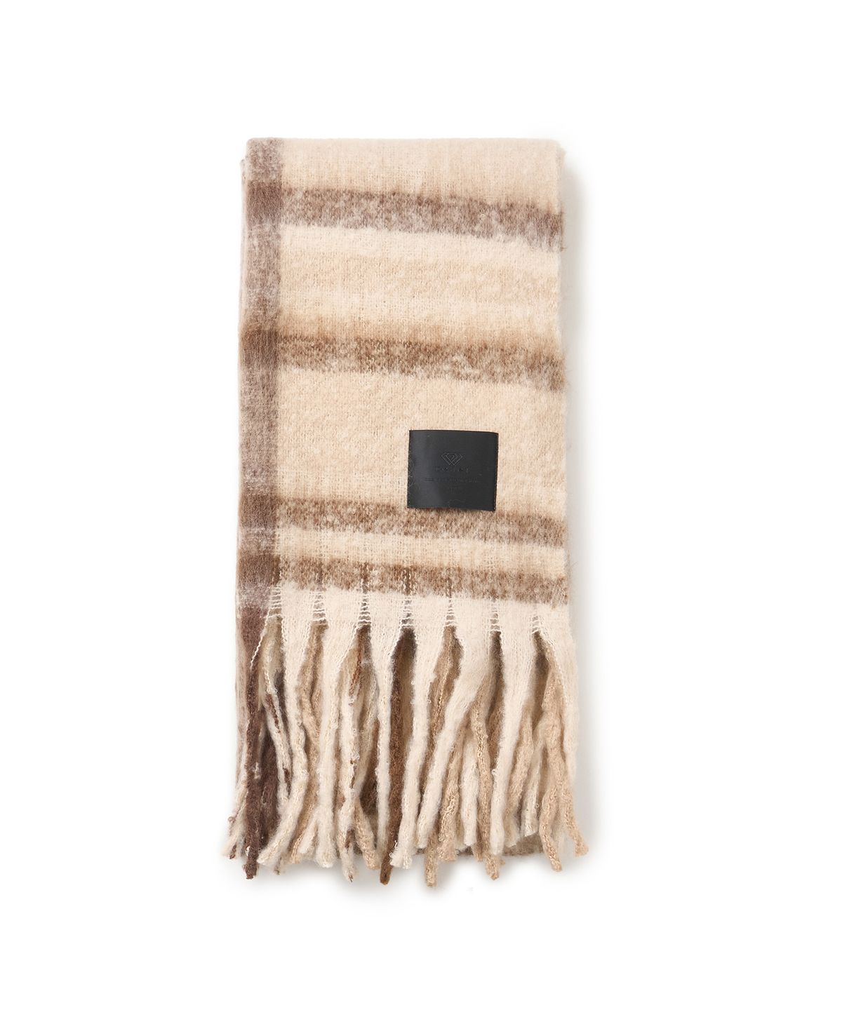 테네르(TENER) Checkered Long muffler-Ivory