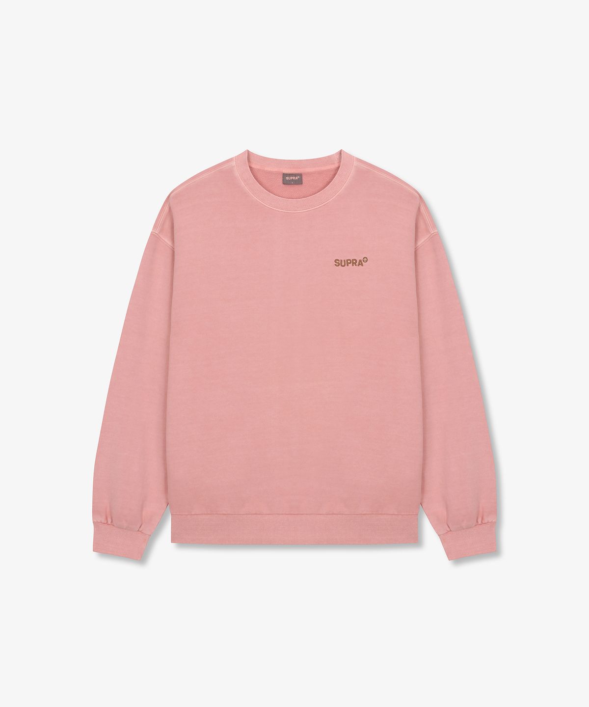 수프라(SUPRA) 가먼트다잉 정로고 맨투맨(PINK)