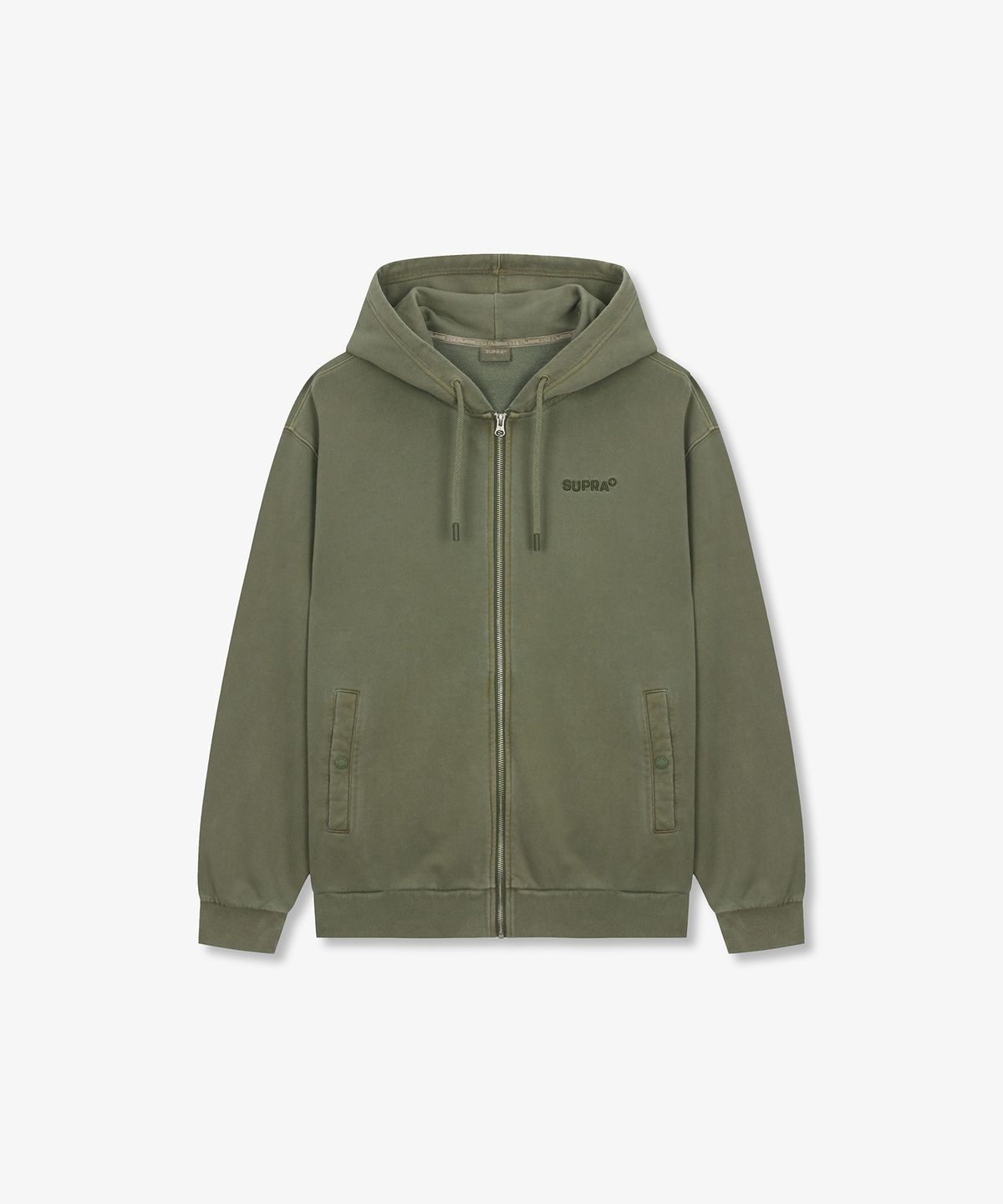 수프라(SUPRA) 가먼트 다잉 후드 집업 셋업(KHAKI)
