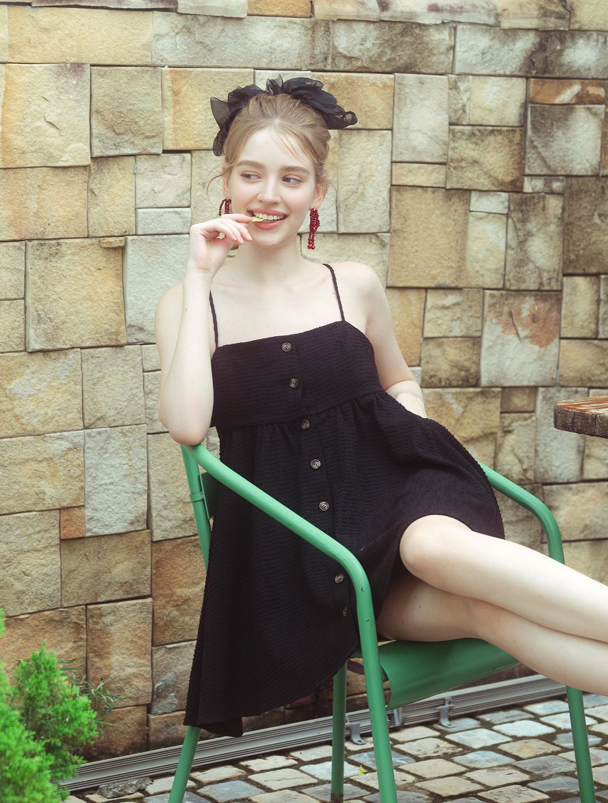 아이엠클레어(IMCLAIRE) 버블 볼륨 미니 비치 원피스