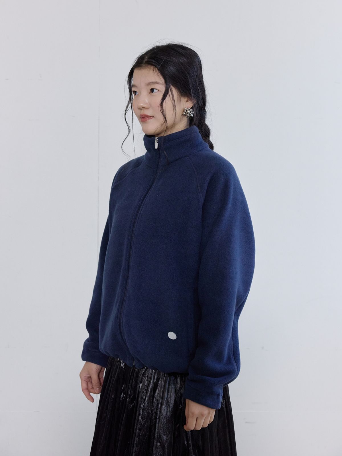 콜로신스(COLOCYNTH) TeddyBear Love Winter Fleece Zip-Up Milky Navy