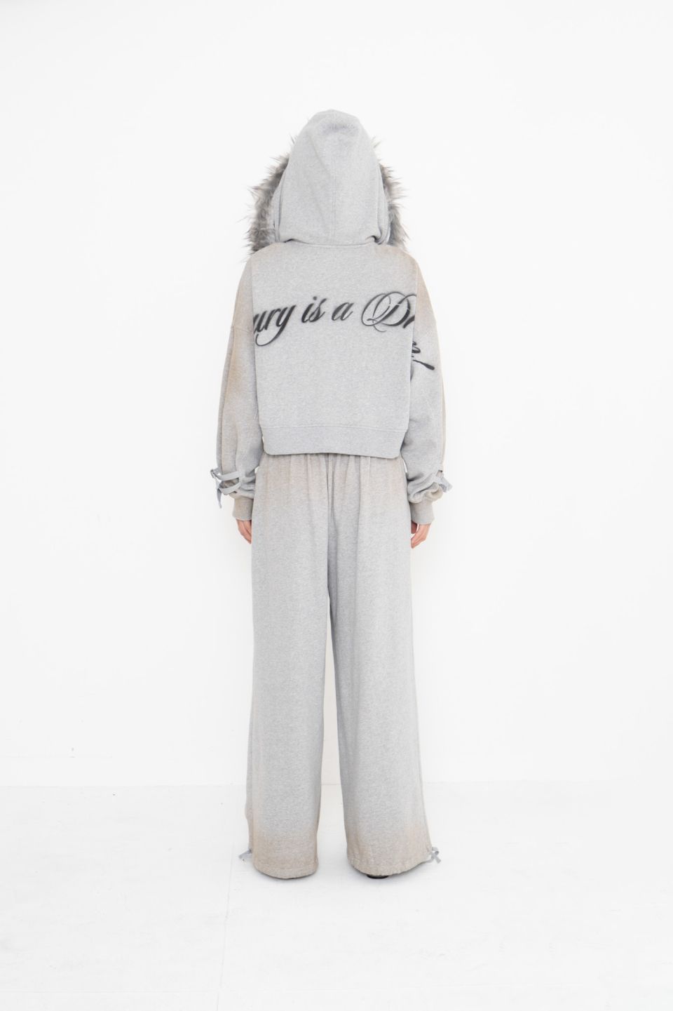 MUSINSA | 2000ARCHIVES LUXURY IS A DREAM HOODIE ZIP UP (MELANGE GREY)