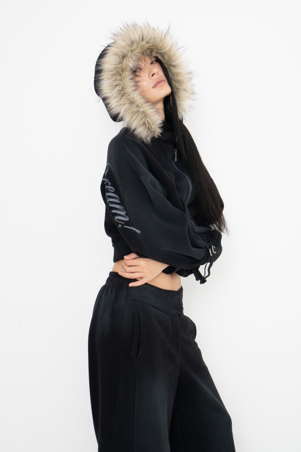 MUSINSA公式 | 2000ARCHIVES LUXURY IS A DREAM HOODIE ZIP UP (BLACK)