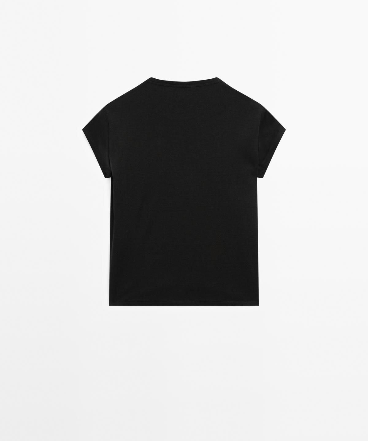 마시모두띠(MASSIMO DUTTI) 100% 머서라이즈드 코튼 반팔 티셔츠
