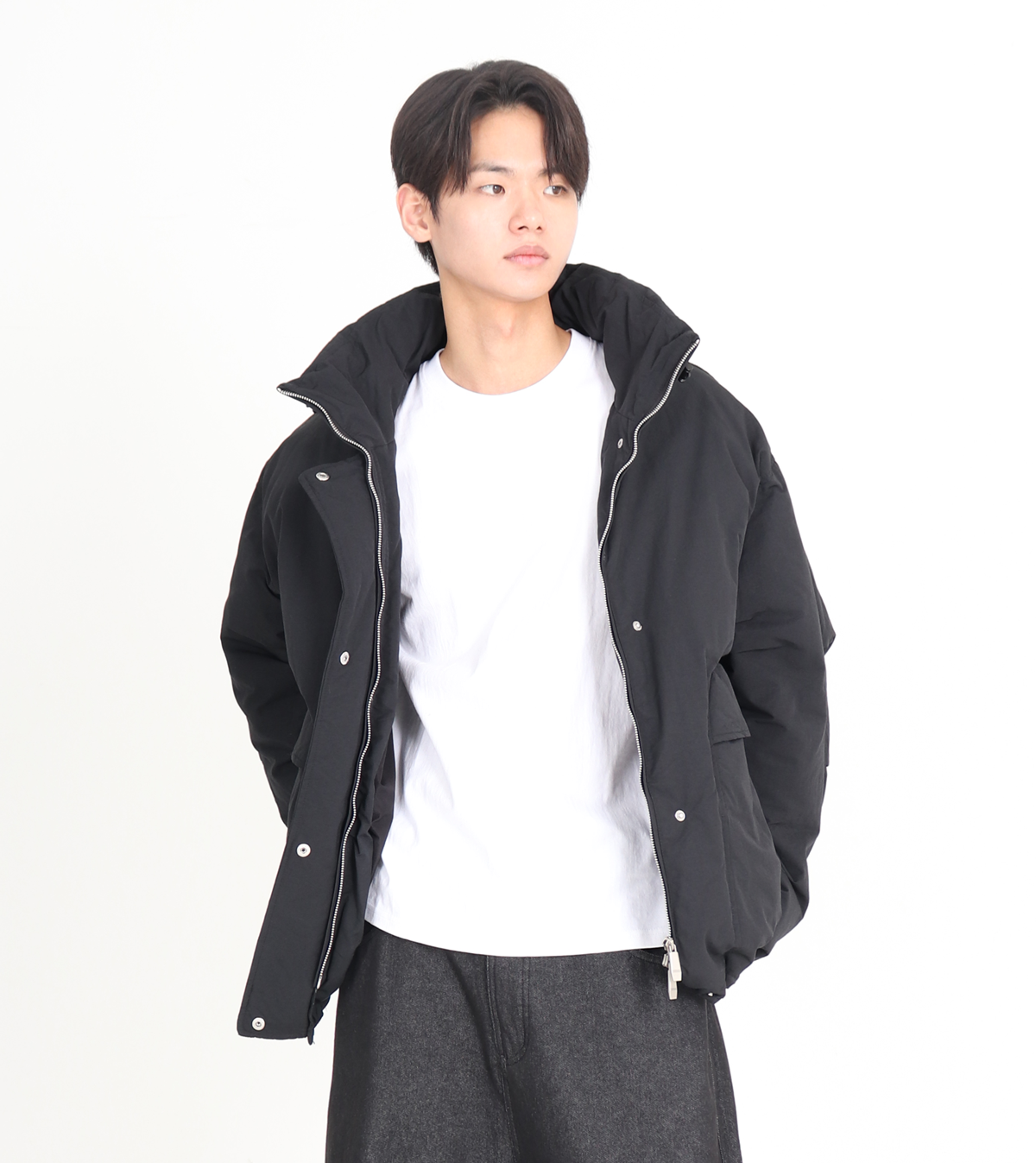 버튼서울(BUTTON SEOUL) [덕 다운 80/20] 크링클랩스원단 데일리 푸퍼 패딩 자켓 2color (블랙)