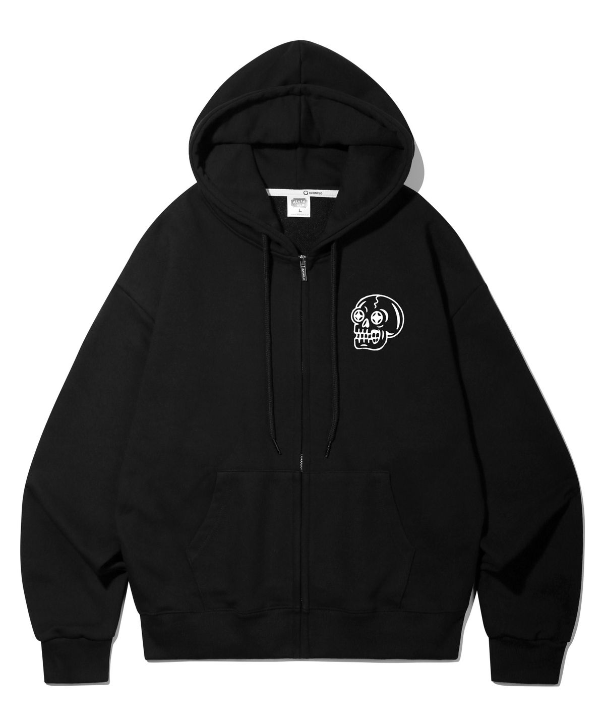 앨빈클로(ALVINCLO) 스컬 오버핏 후드집업 AZH887 (2 COLOR)
