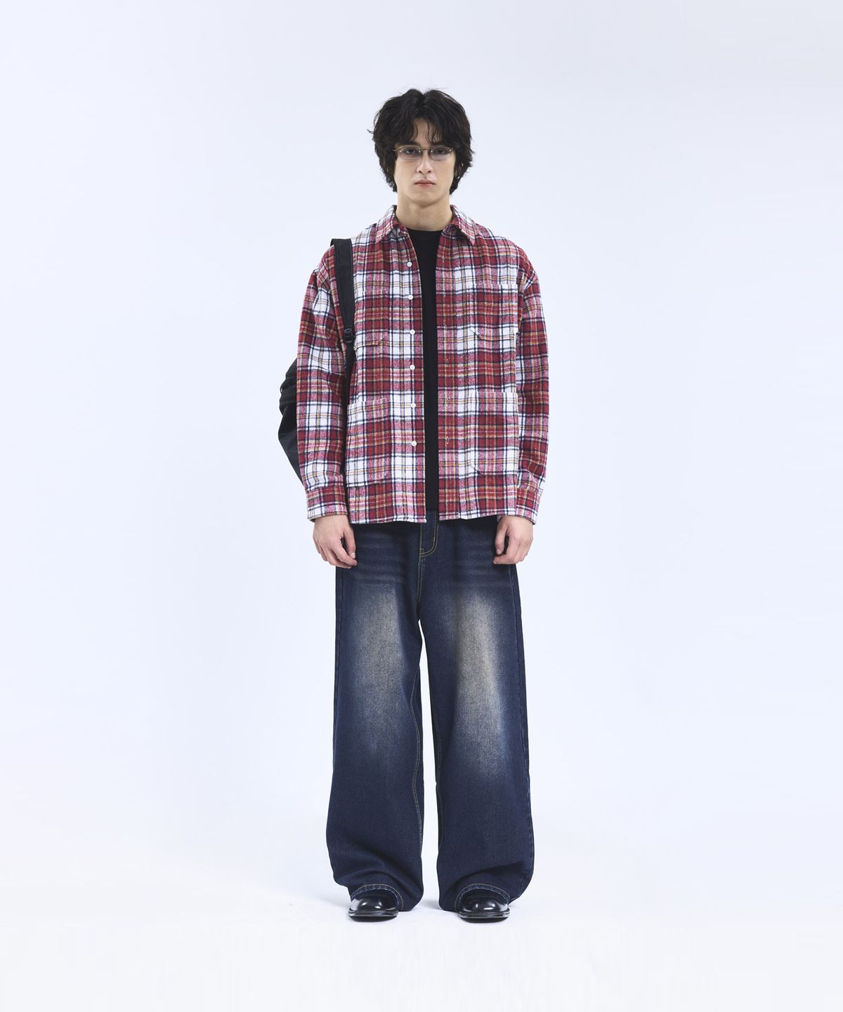 스탠다드에러(STANDARDERROR) 87-STAN160 캣샌드 워싱 빈티지 스티치 와이드 데님팬츠 빈티지블루