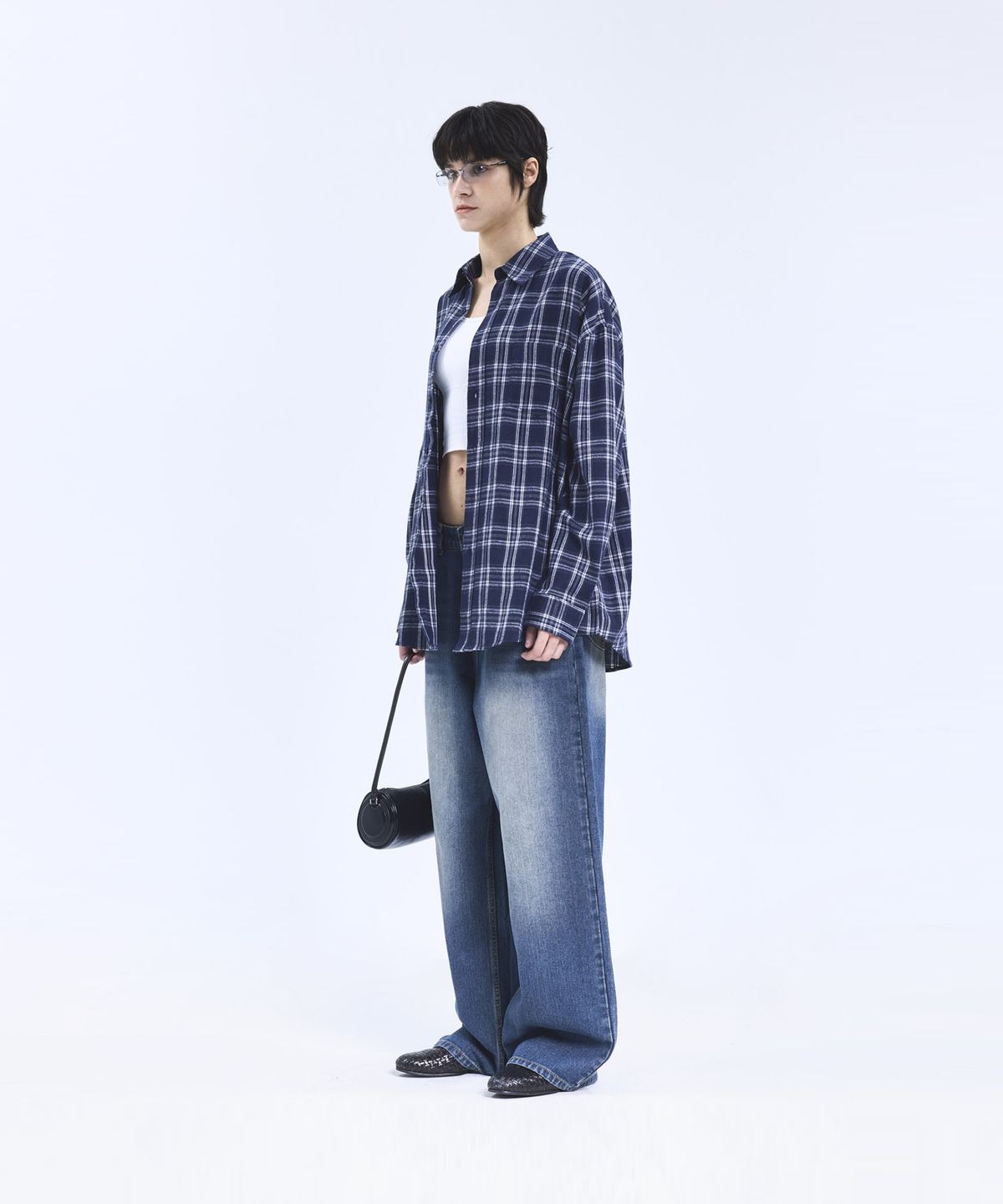 스탠다드에러(STANDARDERROR) 87-STAN161 빈티지 딥 캣워싱 와이드 데님팬츠 샌드블루