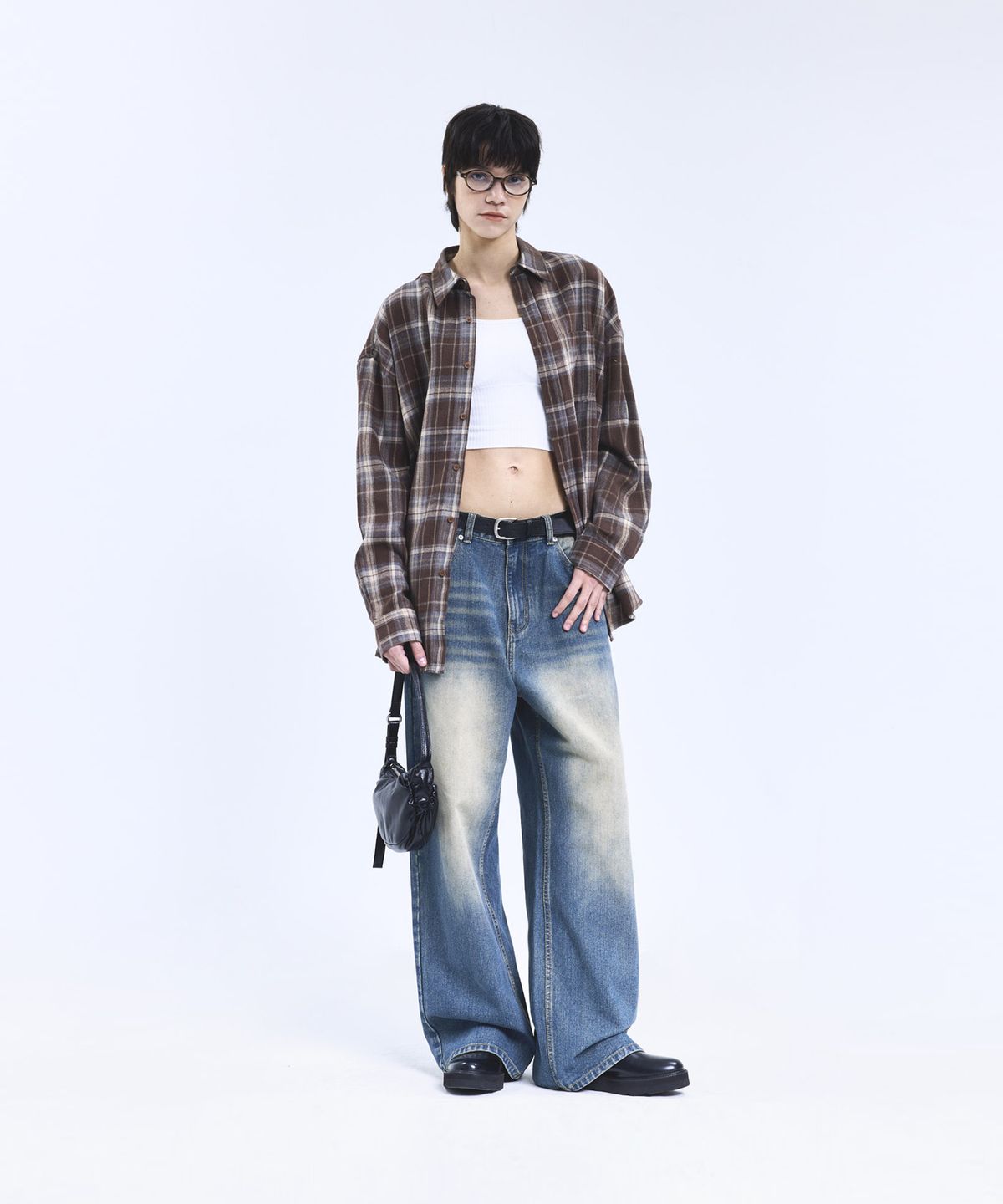 스탠다드에러(STANDARDERROR) 87-STAN162 워시드 빈티지 캣워싱 와이드 데님팬츠 빈티지옐로우