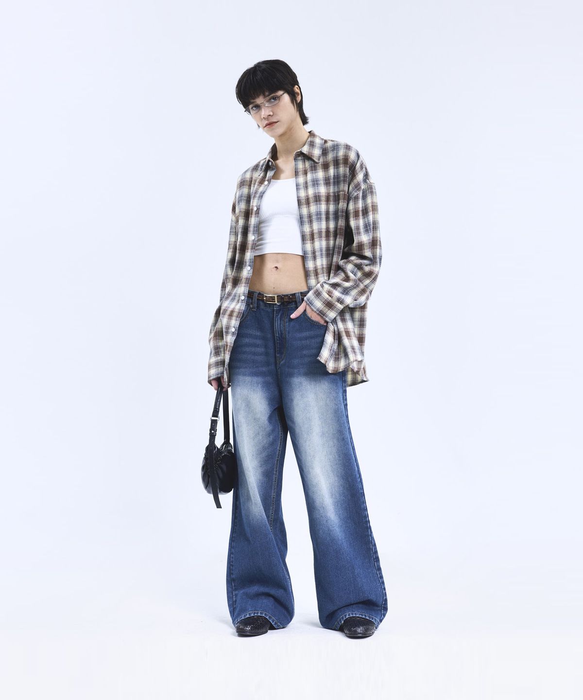 스탠다드에러(STANDARDERROR) 87-STAN163 빈티지 더티 캣워싱 와이드 데님팬츠 빈티지블루
