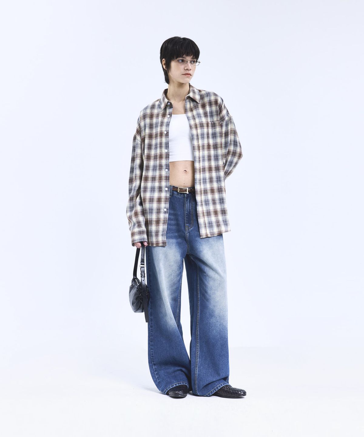 스탠다드에러(STANDARDERROR) 87-STAN163 빈티지 더티 캣워싱 와이드 데님팬츠 빈티지블루