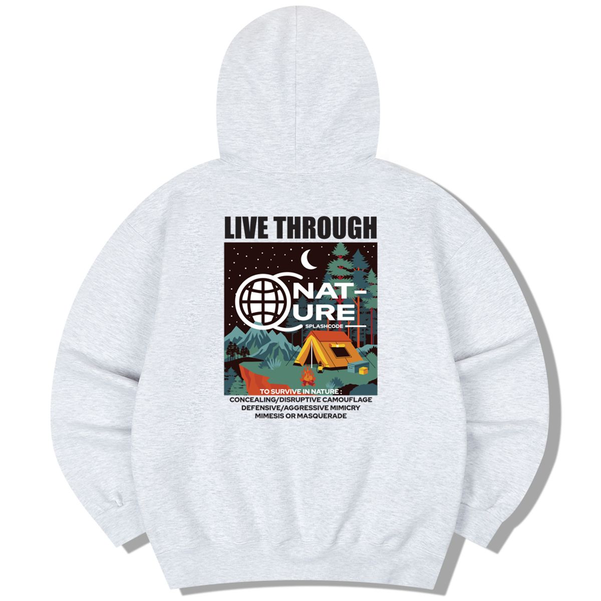 스플래시코드(SPLASHCODE) 후드 티셔츠 - 라이브 쓰루(Live Through)