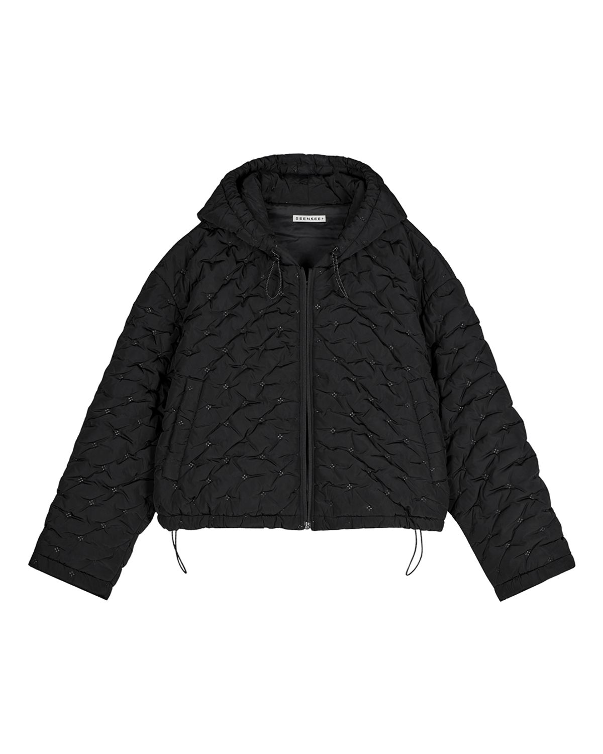 씬(SEEN) Sofa TEXTURE PADDED HOODIE JACKET (Crop)