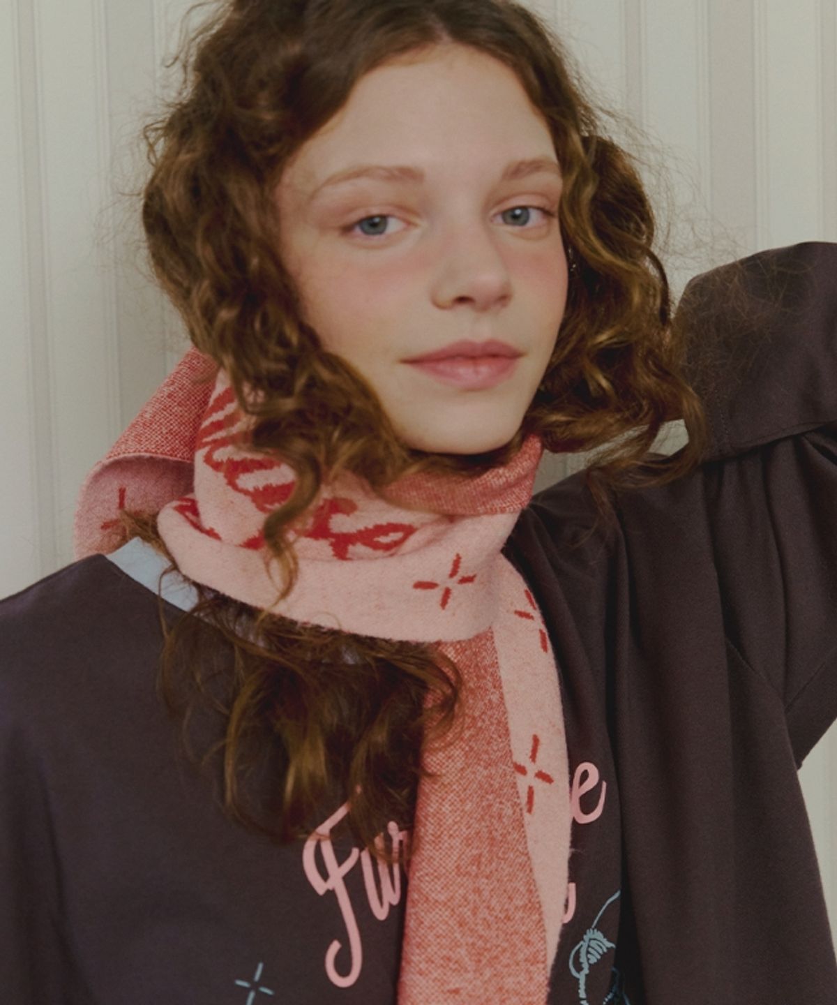 론론(RONRON) FURRY CAT MUFFLER PINK