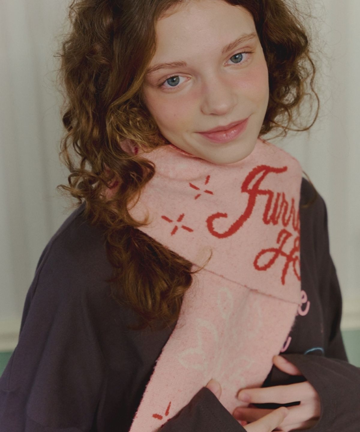 론론(RONRON) FURRY CAT MUFFLER PINK
