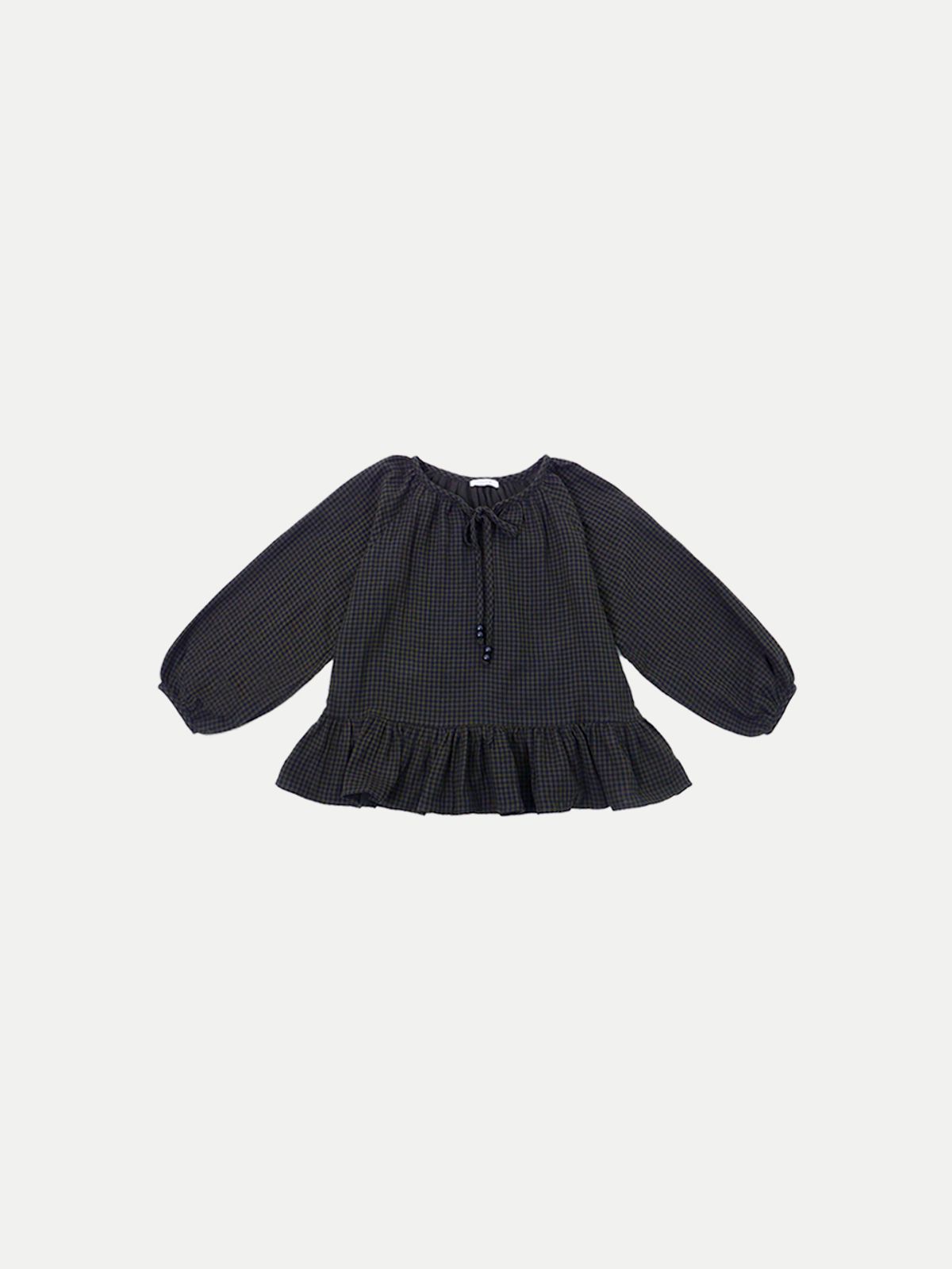 콜로신스(COLOCYNTH) Check WoodBall Blouse Checked Gray