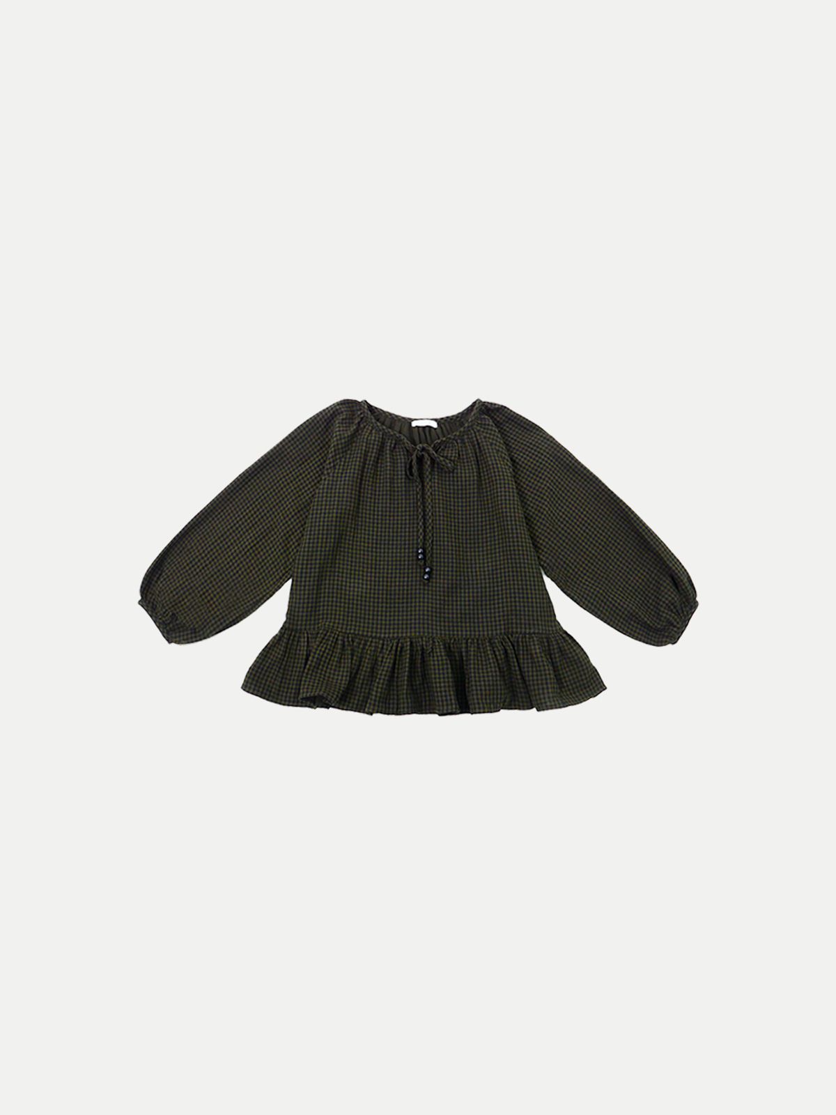 콜로신스(COLOCYNTH) Check WoodBall Blouse Checked Green