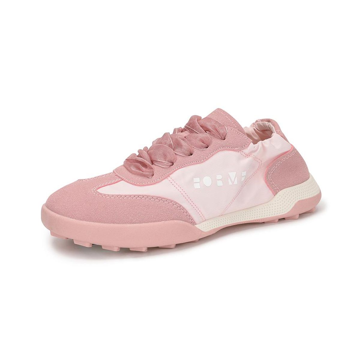 포멜카멜레(FORMEL CAMELE) 클라라 셔링 스니커즈 Pink 2cm