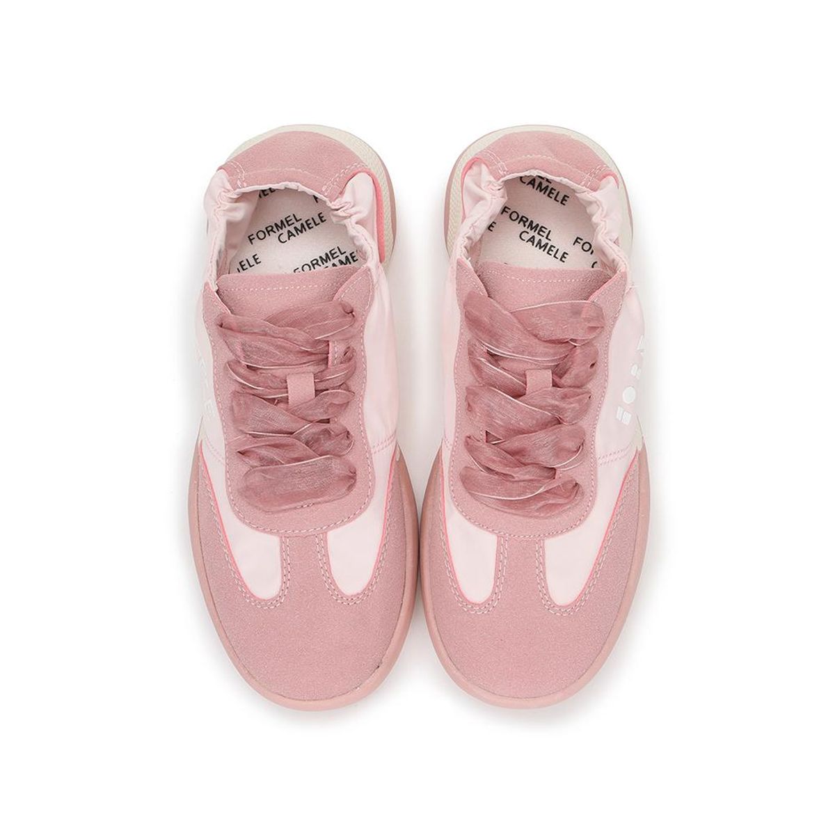 포멜카멜레(FORMEL CAMELE) 클라라 셔링 스니커즈 Pink 2cm