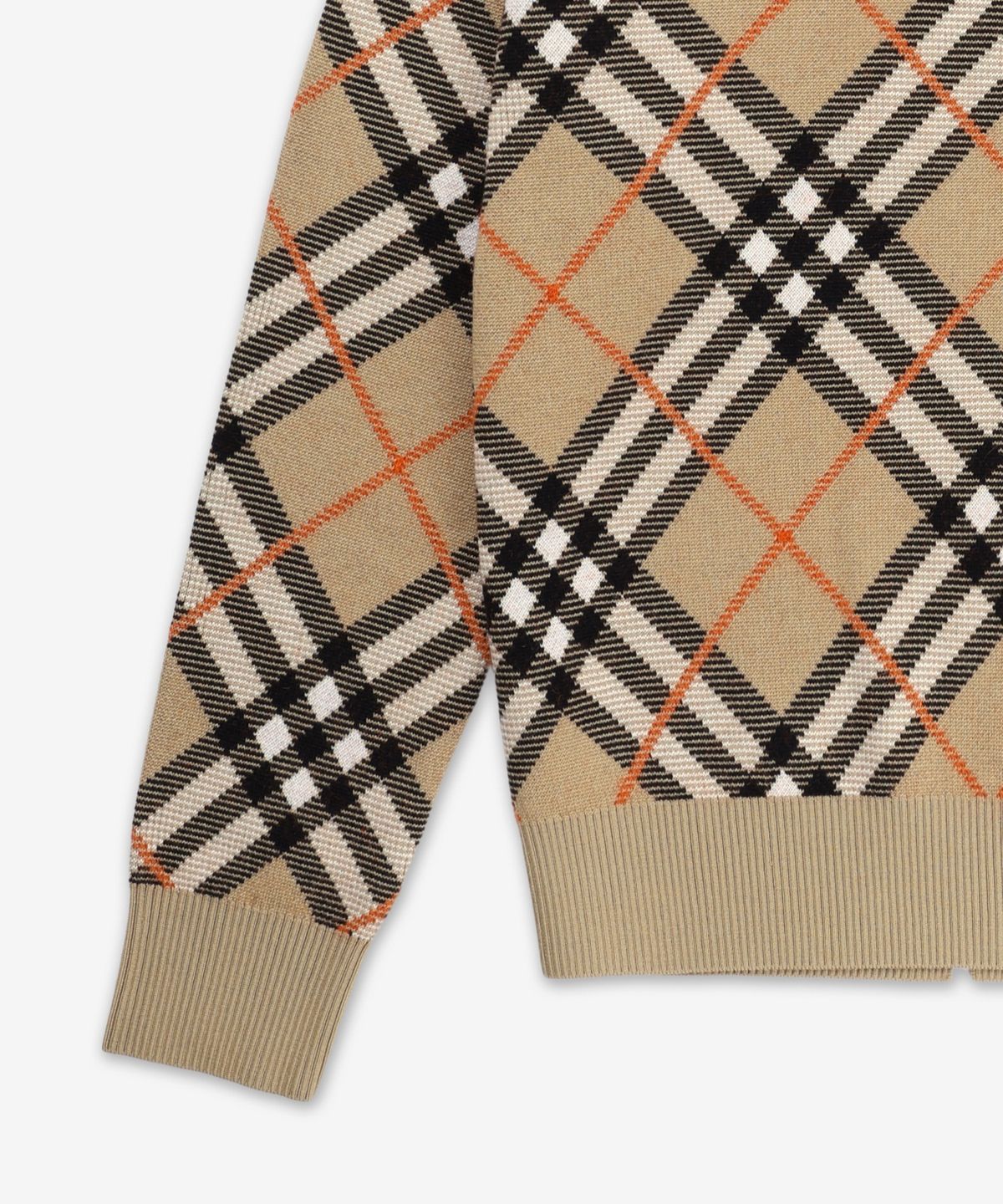 버버리(BURBERRY) 체크 울 모헤어 블렌드 니트 - 샌드 / 8093497